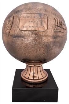 2016 PAC 12 Player of the Century Commemorative Copper Basketball Award Presented To Kareem Abdul-Jabbar (Abdul-Jabbar LOA)